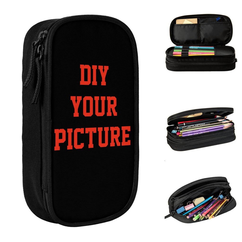 

DIY Your Picture Pencil Cases Cute Customized Customization Pen Bags Kids Large Storage School Supplies Gift Pencilcases