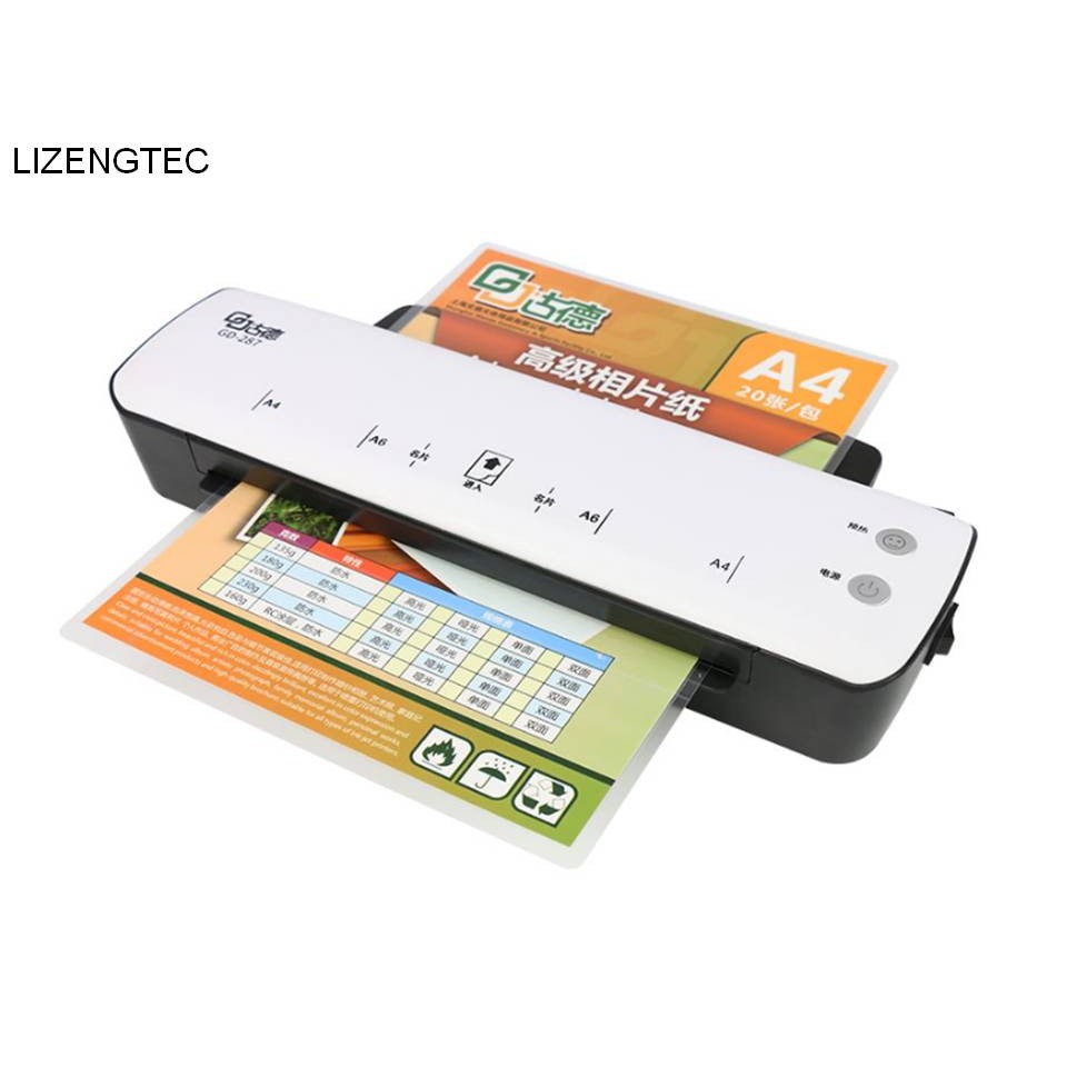 

LIZENGTEC Roll Laminator Machine New Professional Office New Design Hot Fast Warm-Up for A4 Paper Document Photo