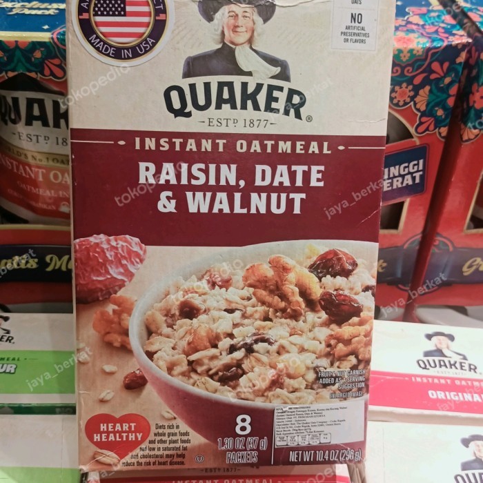 

quaker instant oatmeal raisin date walnut 289gr
