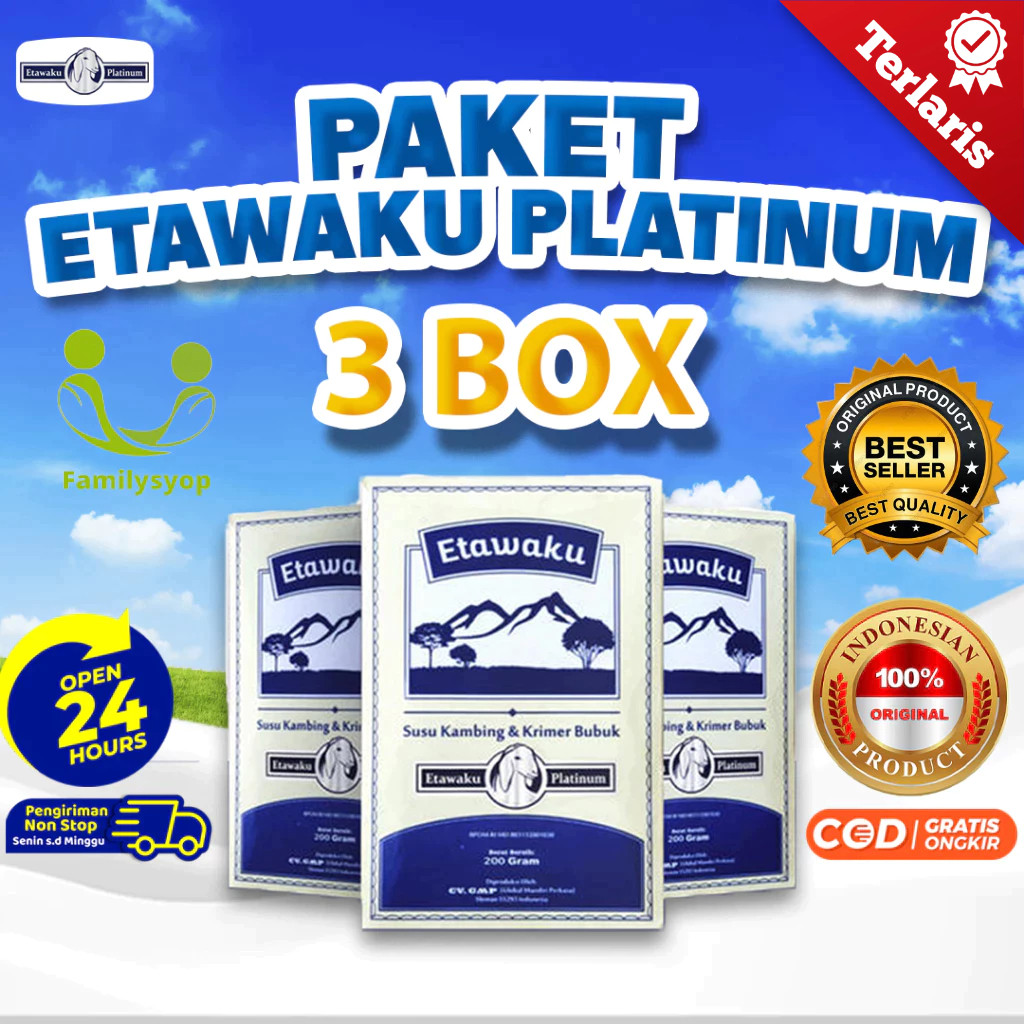 

Paket 3 Box Etawaku Platinum Original Rendah Gula Bebas Pengawet Efektif Jaga Kesehatan Jantung
