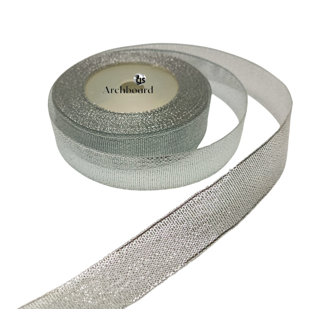 

Pita Kardo Polos / Pita Permukaan Kasar ±2cm x 20yard Warna SILVER (1 Gulung)