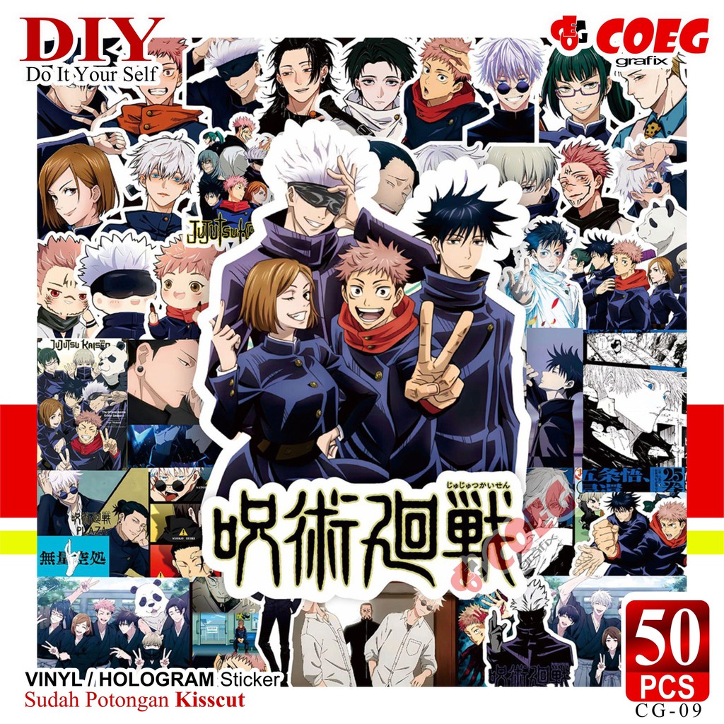 

Sticker Pack Kartun Jujutsu Kaisen Isi 50 Pcs (Code CG-09) – Vinyl & Hologram, S Sudah Dipotong