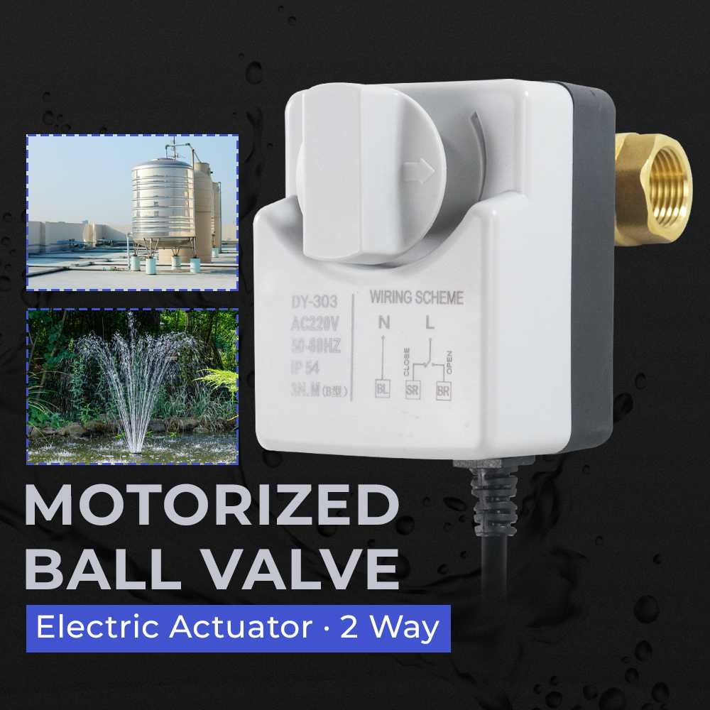 NBCJ Brass Motorized Ball DN15 Valve Type Electric Actuator 2 Way - DY-303