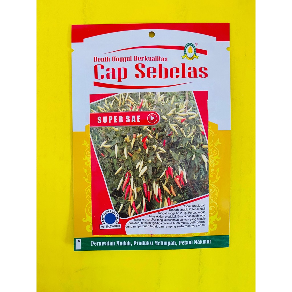 Benih cabe SUPER SAE dari cap sebelas. kesal 10gram
