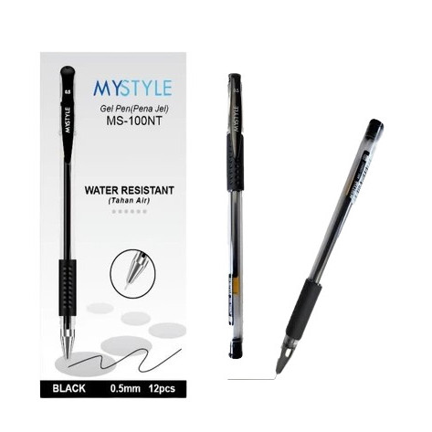 

Pulpen Gel MYSTYLE MS-100NT 0.5mm (Hitam) 1 LUSIN/Gel Pen/Ballpoint Gel
