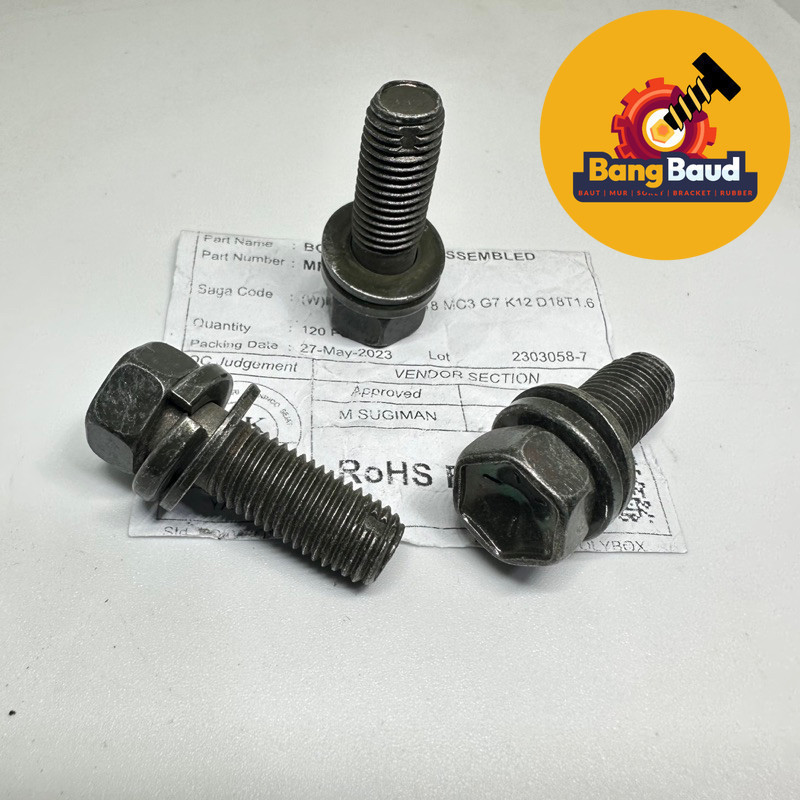 baut jok Toyota universla / BAUT KUNCI 14 M10 / BAUT RING KARET RING PER RING PLAT