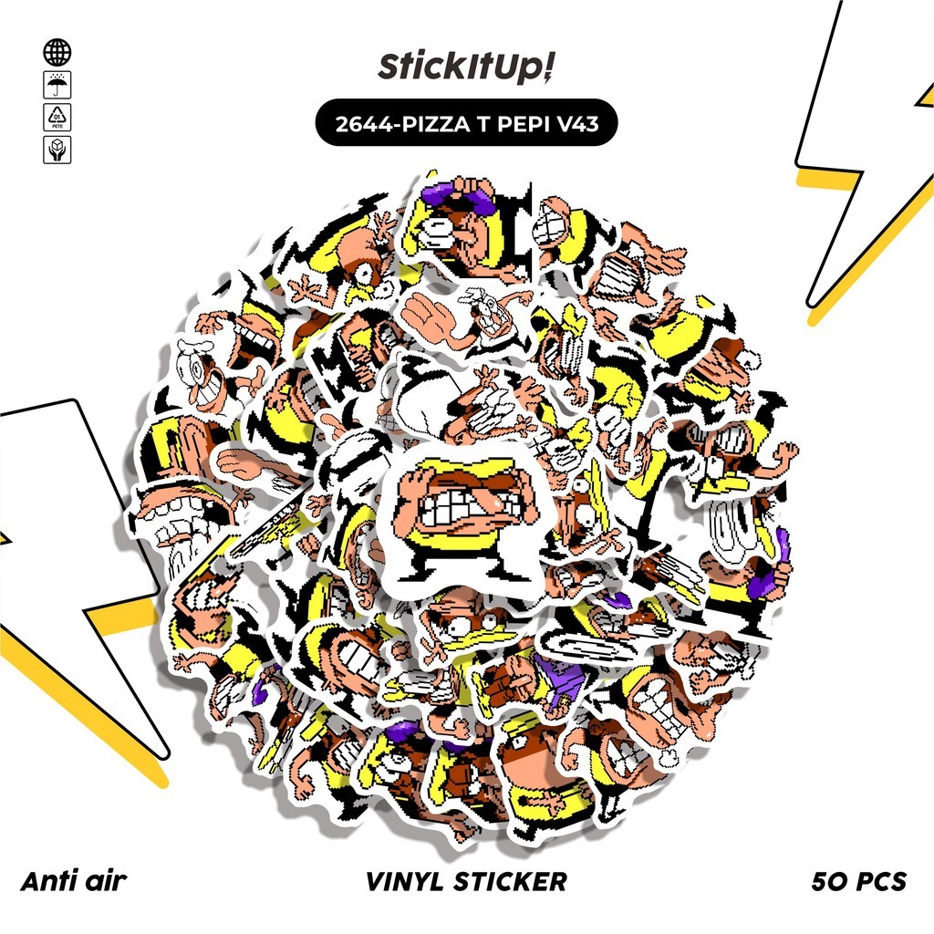 

COD✨ 50 Pcs Stiker PIZZA T PEPI V43 Lucu Anti Air Untuk Dekorasi Notebook Sepeda Skateboard Handphone DIY