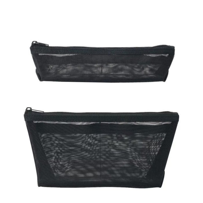 

[New Arrival]Best MUJI Nylon Mesh Pen Case with Gusset - tempat pensil - Hitam, small
