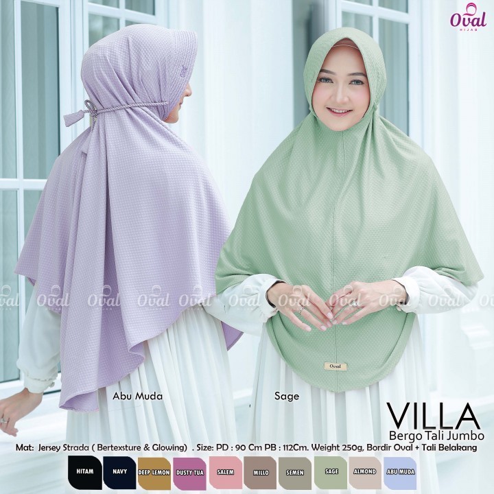 BERGO TALI JERSEY STRADA (VILLA) OVAL HIJAB