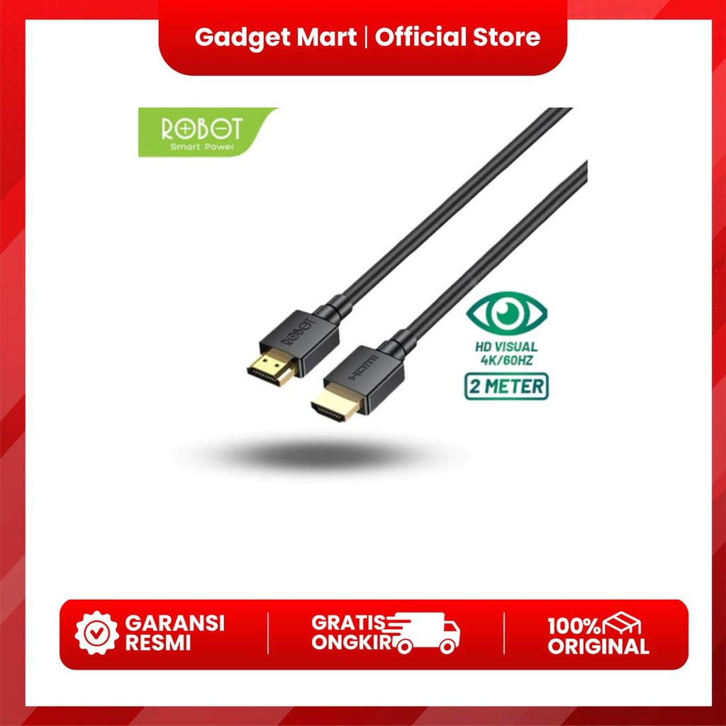 KABEL DISPLAY HDMI-HDMI ROBOT RFH02 2M BLACK