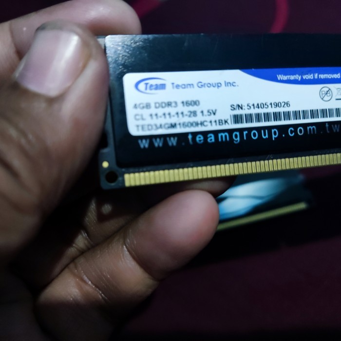 Ram 8gb ddr3 2x4gb 1600mhz team elite