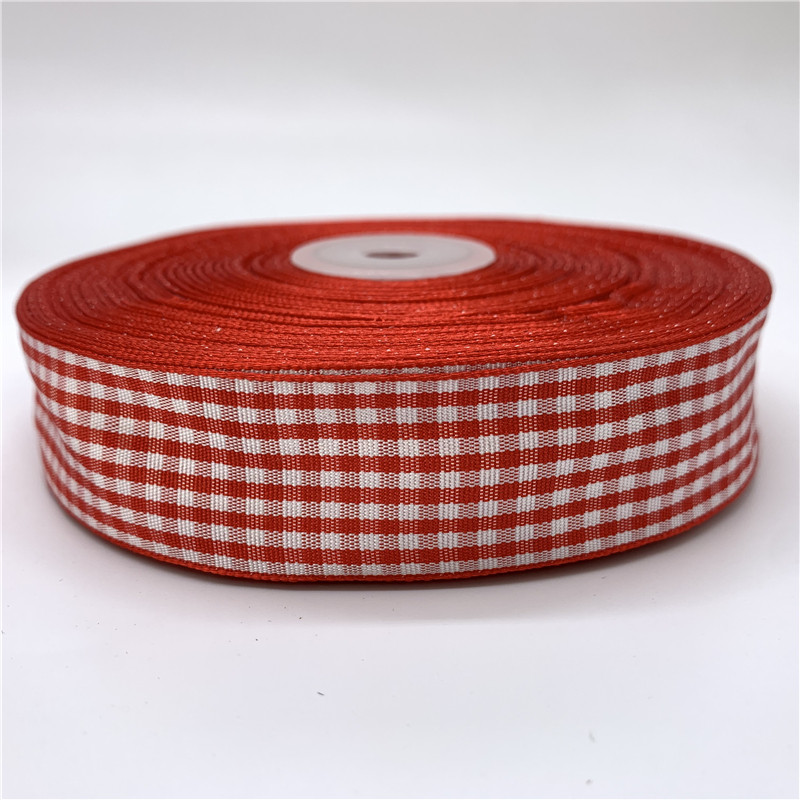 

5yards/lot 10/15/20/25mm Red Plaid Ribbon Grid Printed Ribbon For Home Wedding Christmas Decoration DIY Gift Wrapping