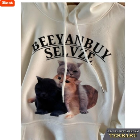 jaket jeans wanita Hoodie CAT LOVERS Cute (S - 6XL) Jaket Korean Ulzzang Style Big Size MEAW Couple 