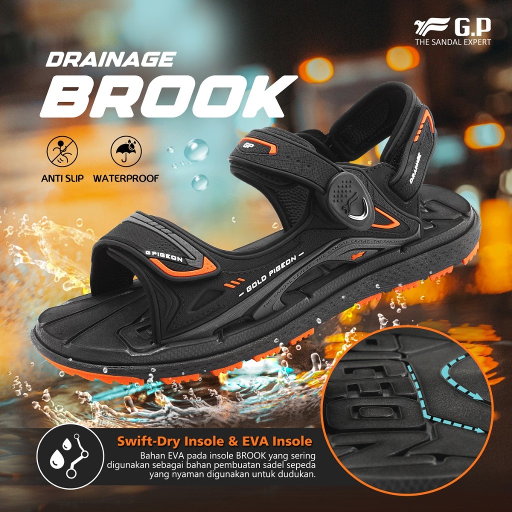 Sepatu Sandal Pria Gold Pigeon Drainage Brook G1688 G3888 G5788M