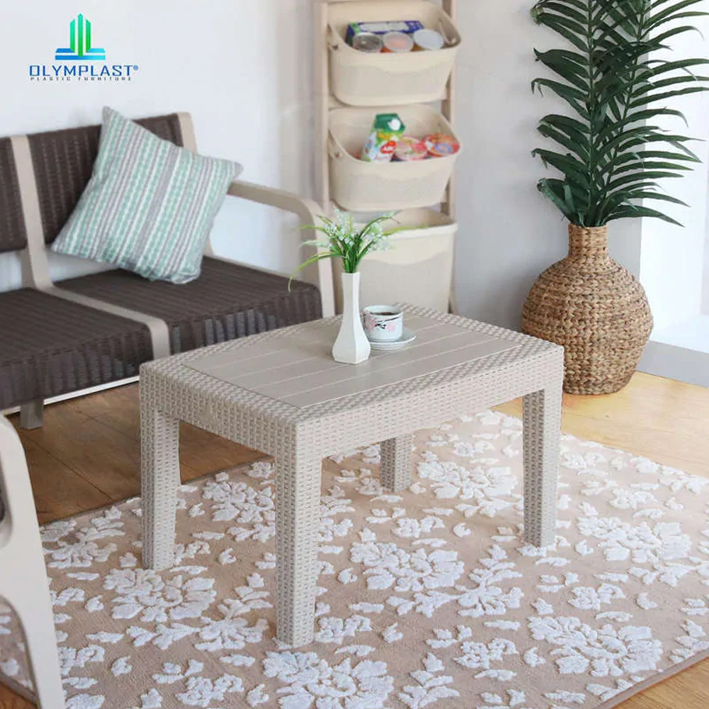 Meja Teras Panjang OST-R white Olymplast | Meja Serbaguna Putih | Meja Teras Plastik Putih