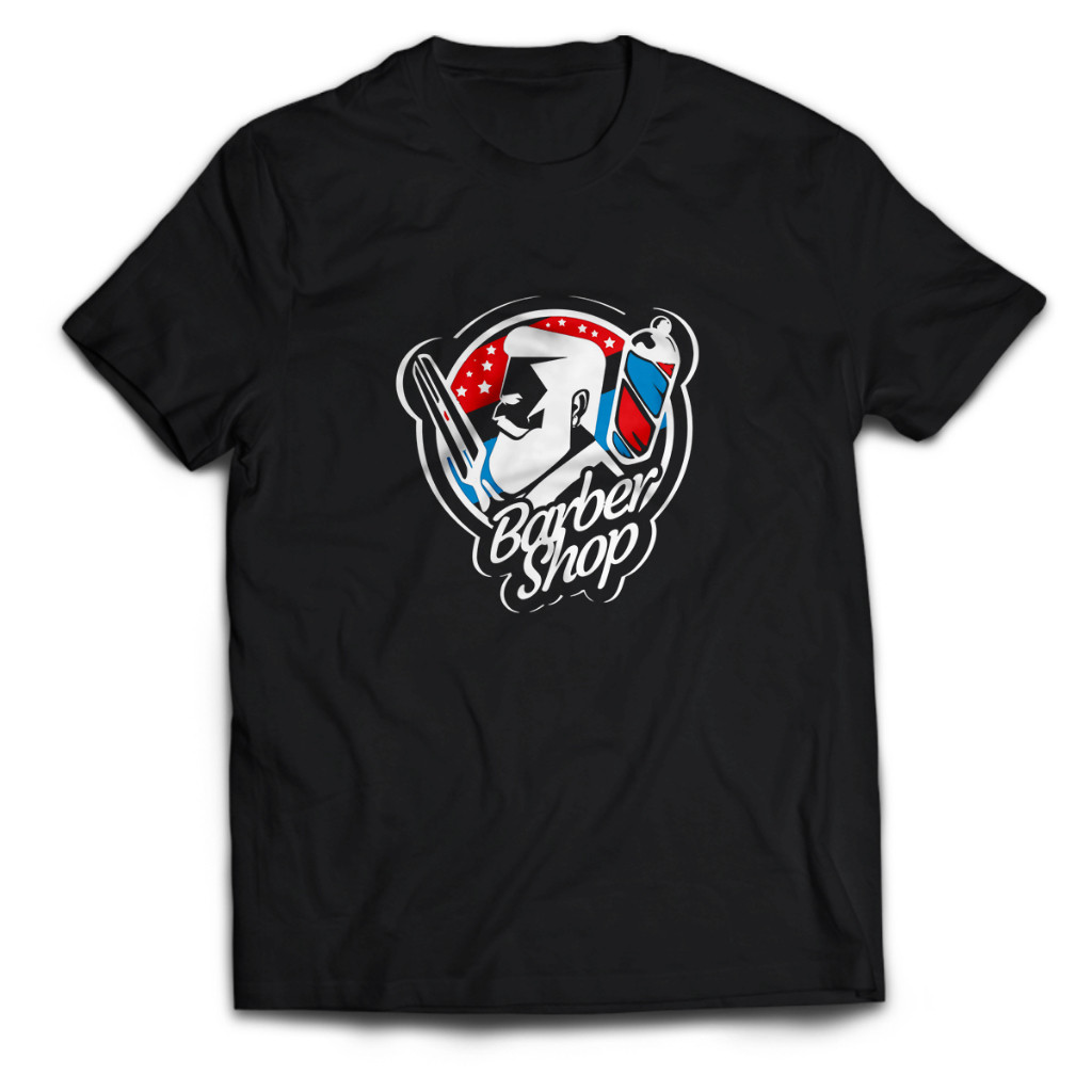 Kaos Pria BARBERSHOP LOGO Tukang Cukur Dewasa Baju Atasan Unisex PakeKaos