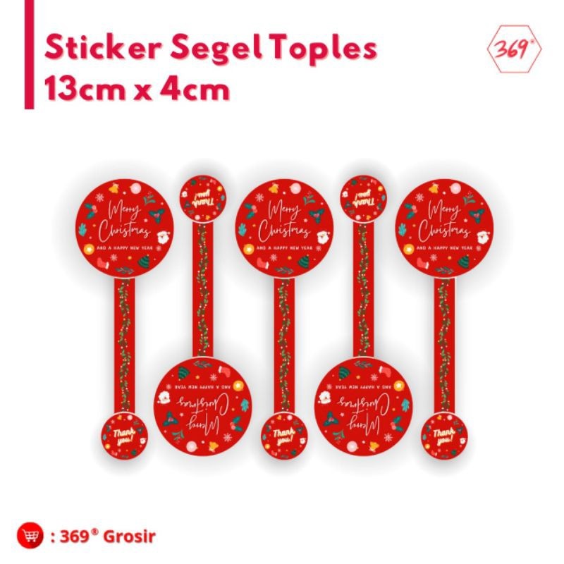 

369 - Sticker Segel Toples Merry Christmas Kue Kering / Jajan - red