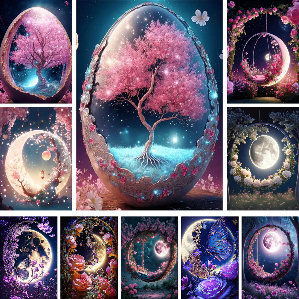 

Fantasy Scenery Swing Chair Painting By Numbers Set Oil Paints 40*50 Canvas Pictures Decorative Paintings For Adults Wholesale