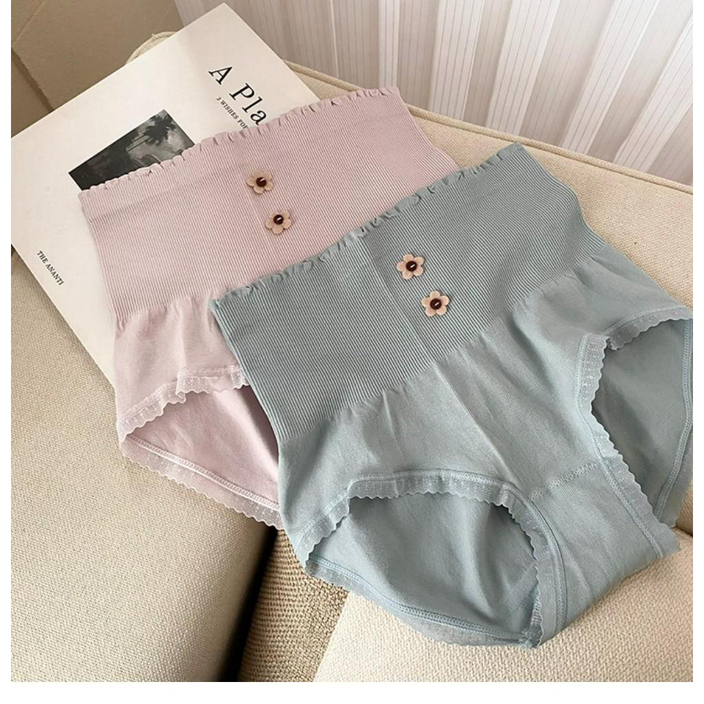 Celana Dalam Wanita Motif 2 Bunga 6927 Celana Pendek Bahan Katun Renda Sempak Women Kolor CD Wanita 