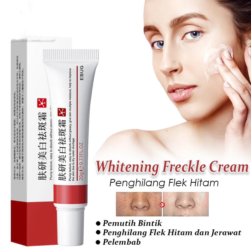 EBUG Anti Freckle Whitening Cream Black Spot Krim Flek Hitam Pelembab Pemutih Wajah - Merah VP030