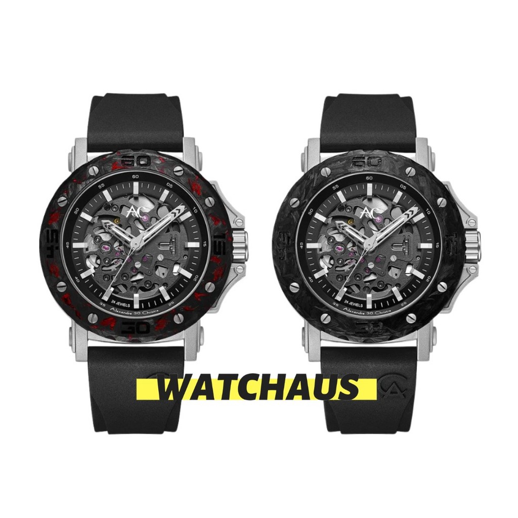 JAM TANGAN PRIA ALEXANDRE CHRISTIE AC9205 AC 9205 MTR AUTOMATIC RUBBER STRAP