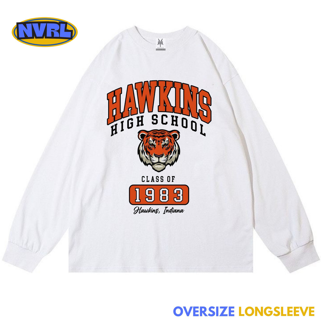 Kaos oversize longsleeve Hawkins high school vintage tee