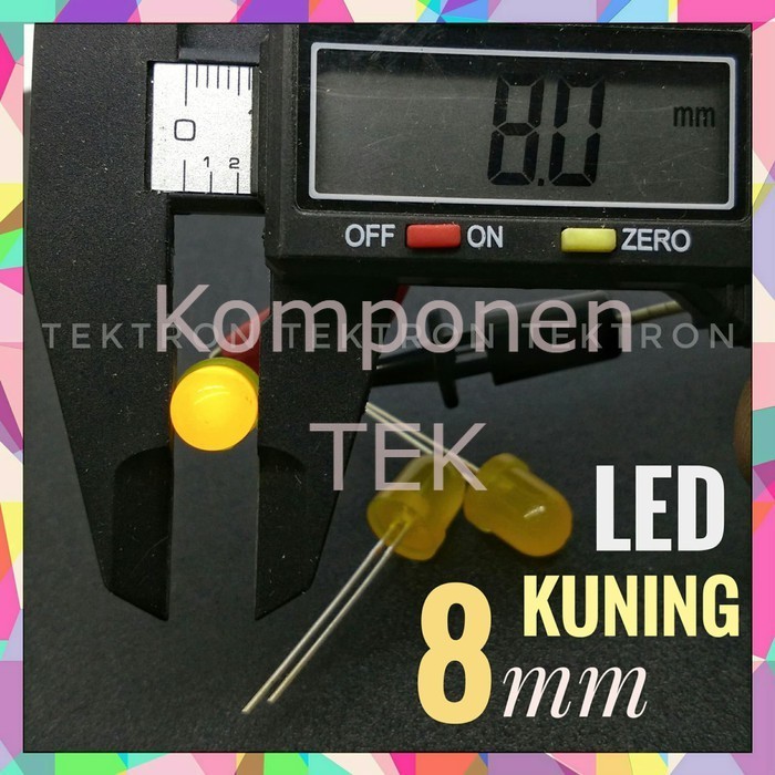 LED 8mm warna Kuning indikator