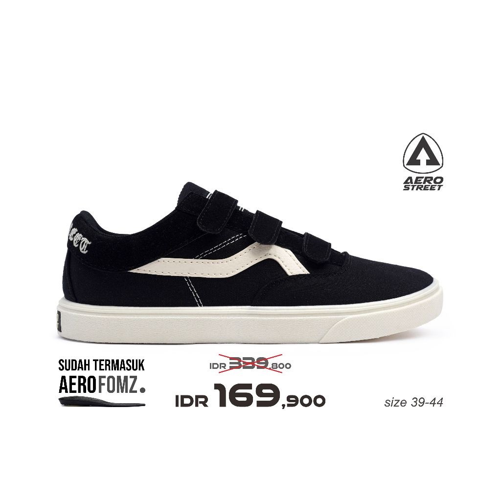 Aerostreet 39-44 Massive Low Costa Natural Hitam Hitam - Sepatu Sneakers Casual