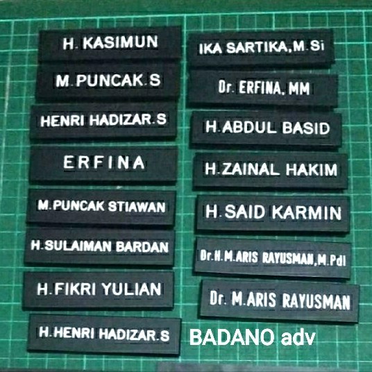 

⭐BISA COD⭐ Papan nama dada grafir 2x8 doff magnet