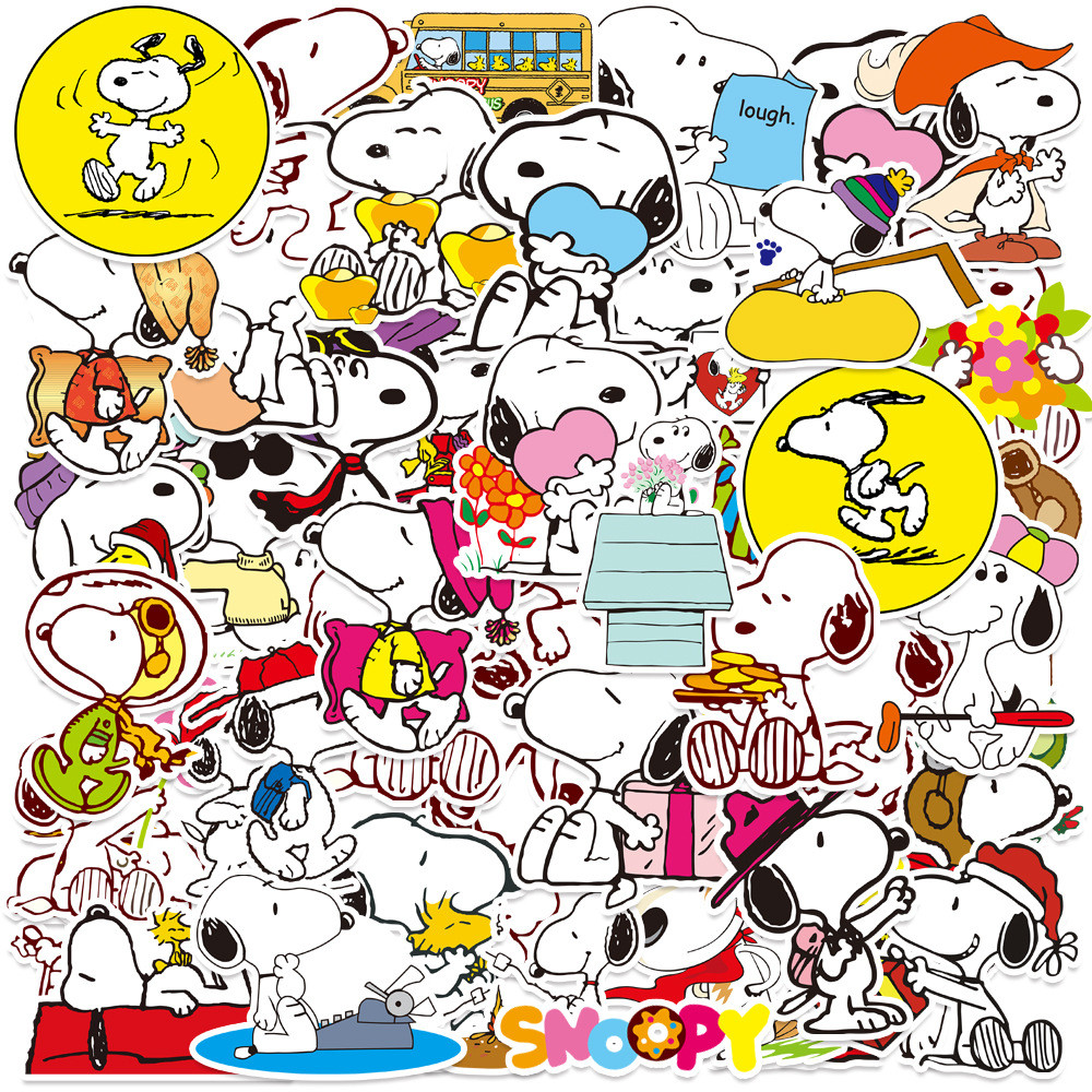 

50Pcs Snoopy Laptop Skateboard Stickers for kids，Bottles Vinyl Waterproof for Teens，cute Decals aesthetic for Girls