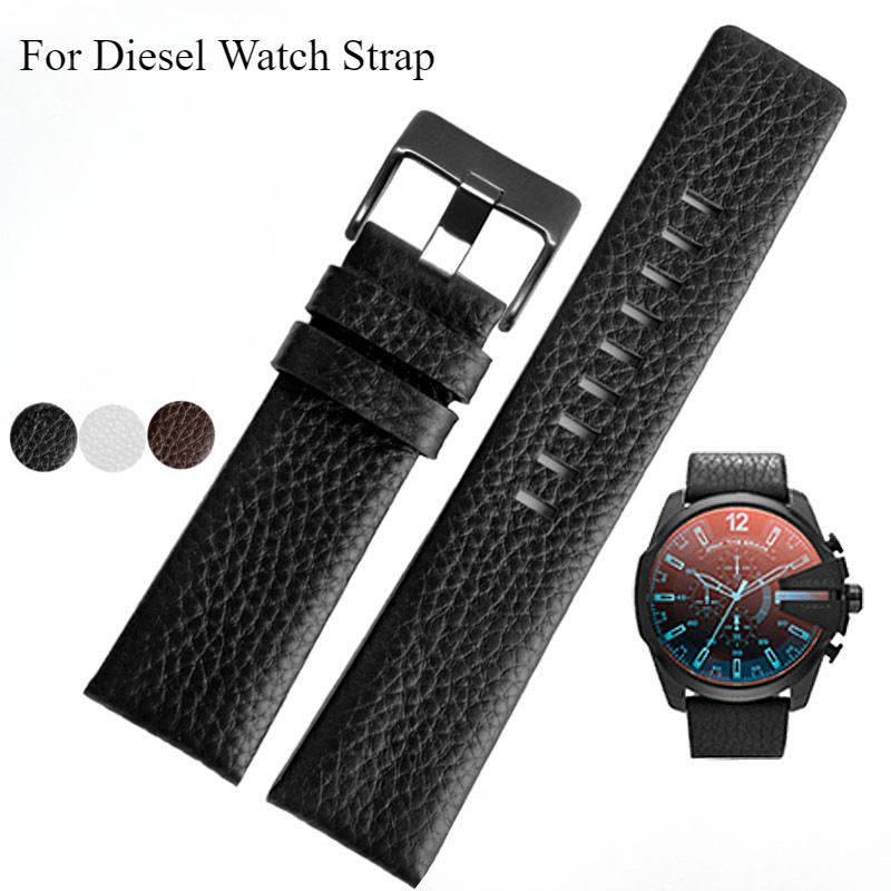 For Diesel Genuine Leather Watch Strap for Men Dz4323 Dz1657 Dz4318 Lychee Pattern Exquisite Waterpr