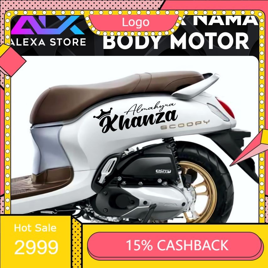 Sticker Nama Body Motor Cutting Kaligrafi Jepang Korea Arab Thailand Striping Scoopy PCX Nmax