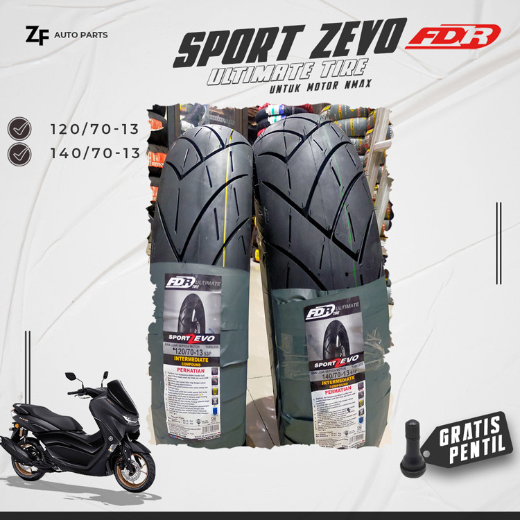 SEPASANG / SATUAN BAN MOTOR NMAX FDR SPORT ZEVO Ring 13 TUBELESS BAN DEPAN BELAKANG