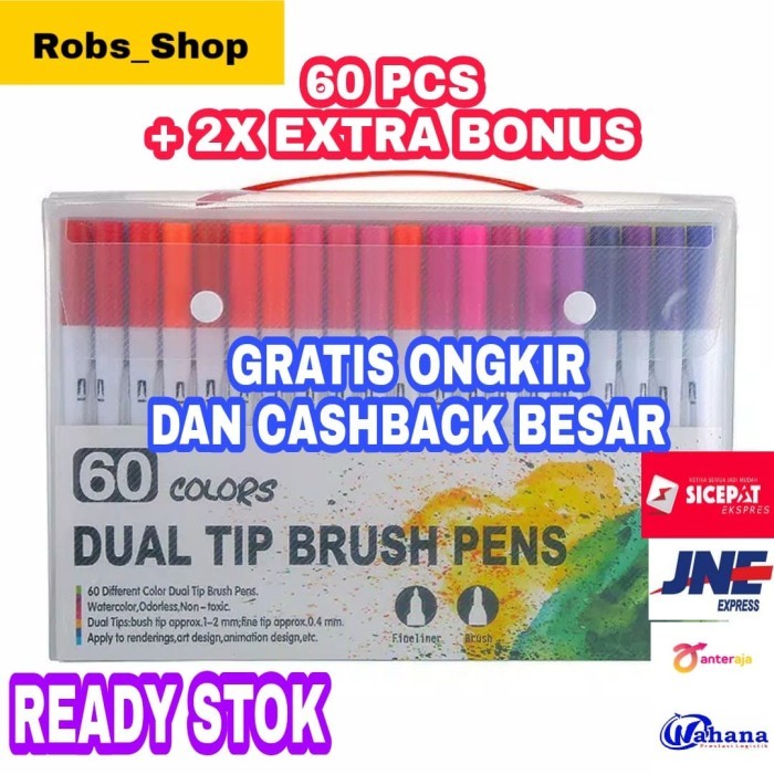 

[New Arrival] 60 Color Brush Marker Fineliner Marker Set Watercolour Marker Art