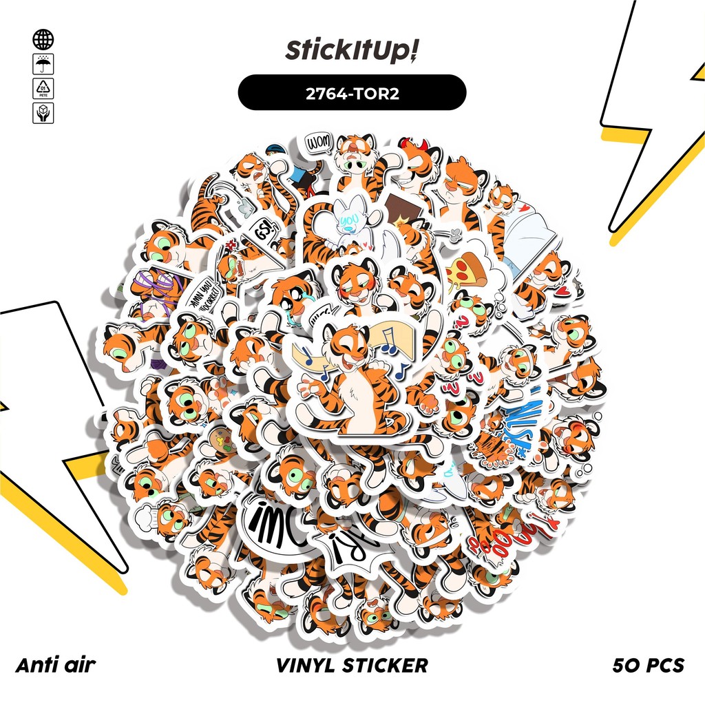 

COD 50 Pcs Stiker FUNNY CHARACTER TORA SAN THE TIGER STICKER PACK 02 Lucu Anti Air Untuk Dekorasi Notebook Sepeda Skateboard Handphone DIY