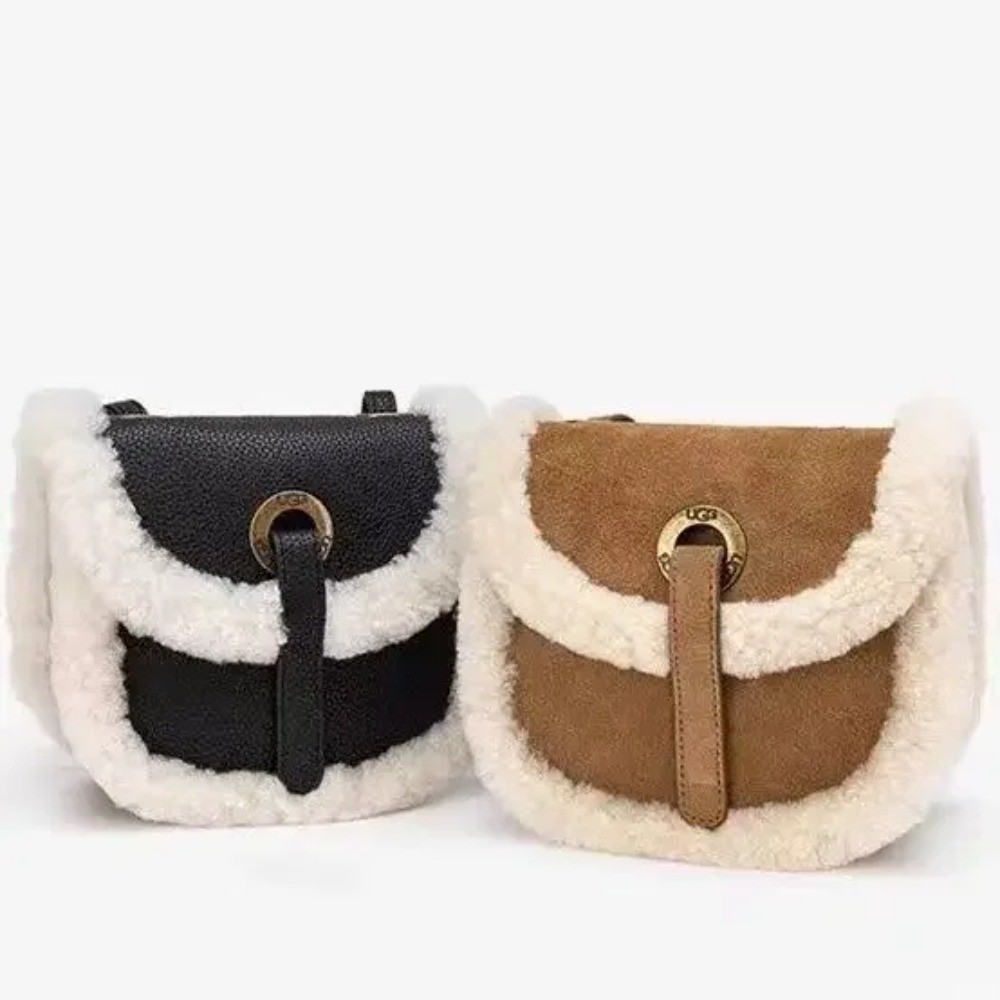 Uuggwomen's New Lamb Wool Shoulder Bag Autumn/winter Flip Fur Horse Saddle Bag Casual Plush Single S