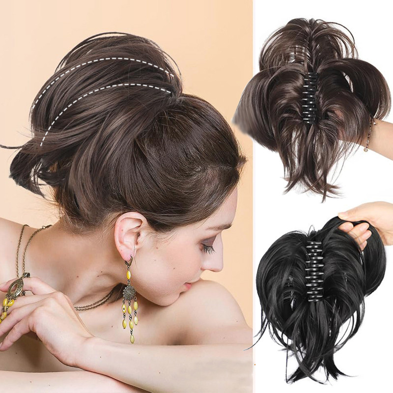 20 Cm Capit Ekor Kuda Pendek Hairclip Rambut Palsu Wanita Ponytail Sanggul Lurus Bagian Pendek Jepit