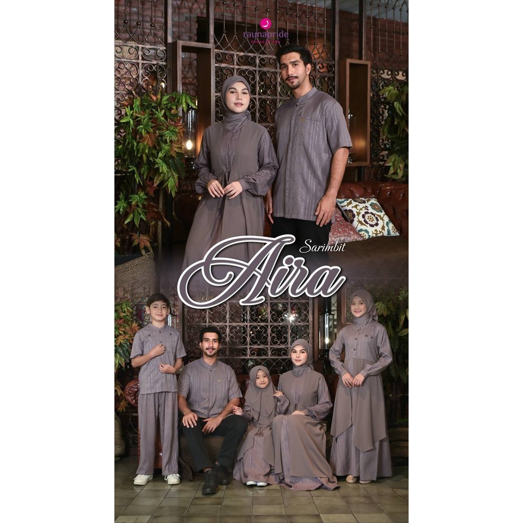 Sarimbit Rauna Aira - Mauve / Fashion Muslim Lebaran / Baju Set Couple Keluarga Lebaran 2025