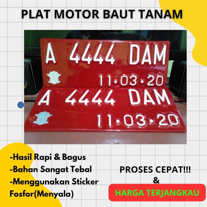VARIASI MOTOR BAUT TANAM MERAH/Plat Nomor Variasi/Plat Nomor Murah/Plat Nomor Keren/Kualitas Bagus