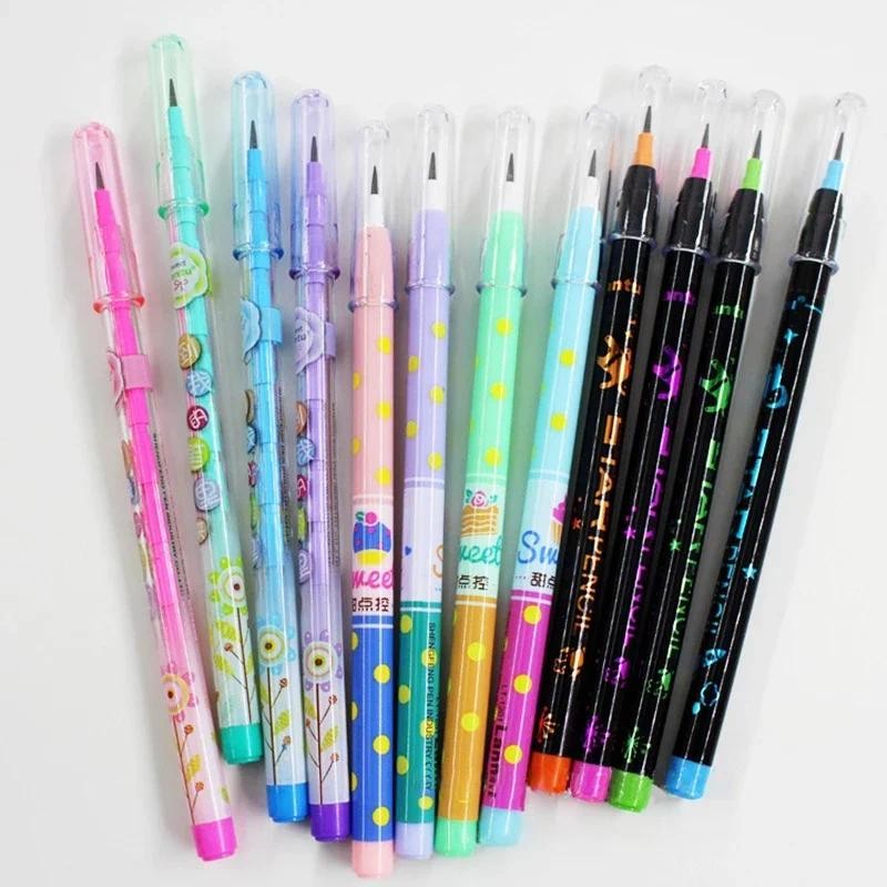 

4pcs Non Sharpening Pencils Kawaii Mechanical Pencils for Kids Automatic Pens Replaceble Refills Korean Stationery School Office