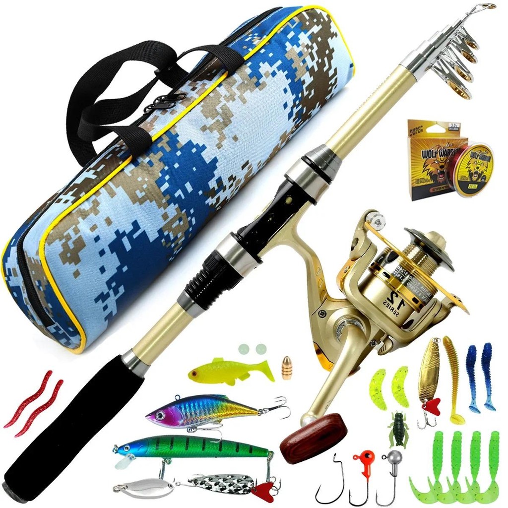 Golden Luya Rod Wheel Fishing Tackle Set Long Throw Sea Fishing Ward Fish Rods Mino Full Set Soft Ba
