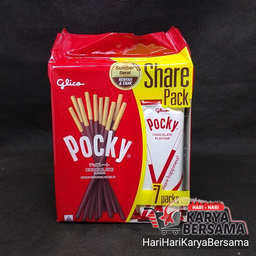 

MAKANAN RINGAN BISKUIT GLICO POCKY SHARE PACK CHOCOLATE FLAVOUR ISI 7'S X 22GR