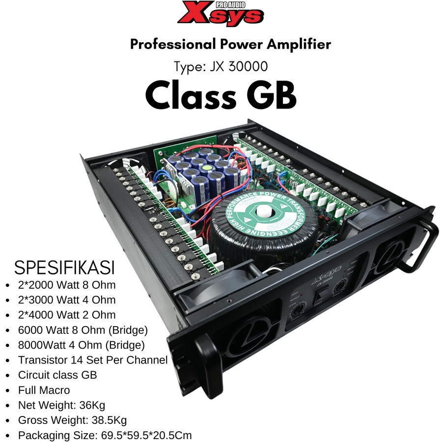 POWER XSYS JX - 3000 X-SYS Profesional Power Amplifier Type JX 30000 Class GB