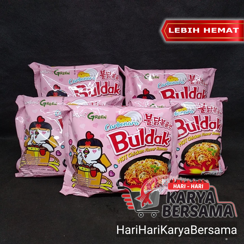 

MIE INSTAN SAMYANG GREEN BULDAK CARBONARA HOT CHICKEN RAMEN PACK 5'S X 130GR