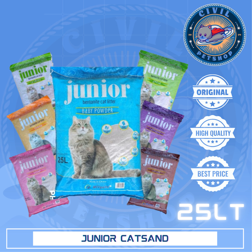 Pasir Kucing Junior 25 liter - Pasir Wangi Gumpal Junior 
