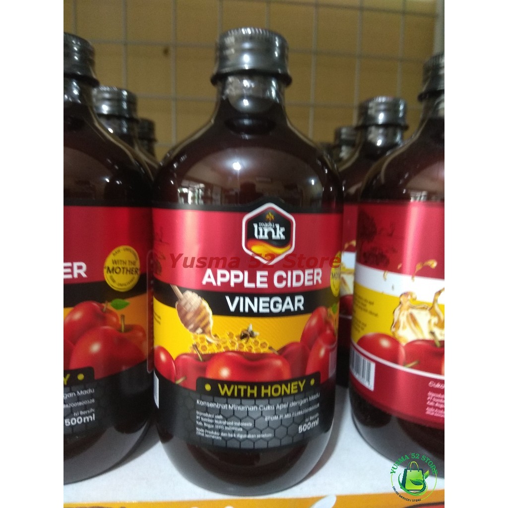 

Cuka Apel With Mother Link Apple Cider Vinegar With Honey 500 ML