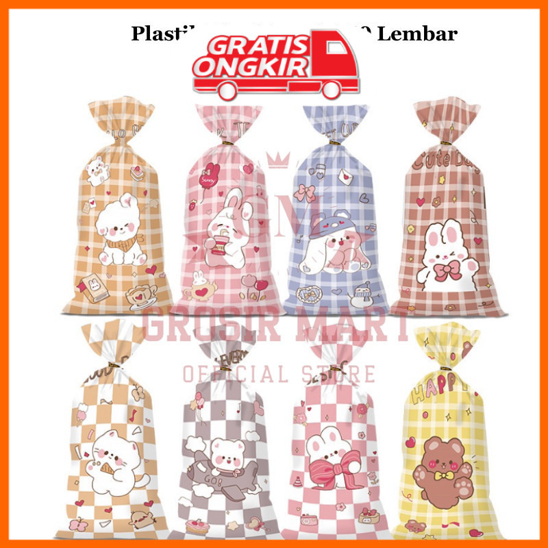 Isi 50 lembar Plastik Bingkisan Snack Ulang Tahun Karakter Lucu Plastik Snack Ultah Anak Cowok Cewek