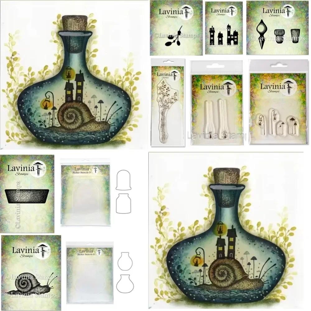 

Snail House Bottle Stamps & Stencil Scrapbook Diary Decoration Stencil Embossing Template DIY Greeting Card Handmade