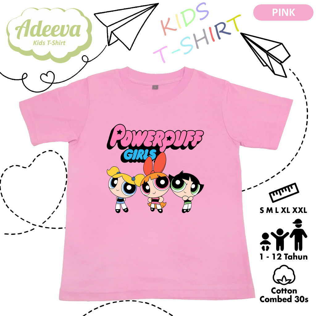 Kaos Anak Karakter The Powerpuff Girls Usia 1-12 Tahun Baju Anak The Powerpuff Girls Perempuan