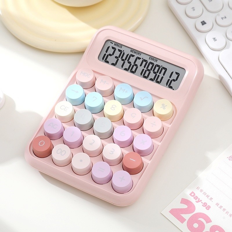 

kalkulator lucu , calculators siswa lucu dengan layar besar warna pastel,Rasa tombol seperti keyboard mekanik,ungu